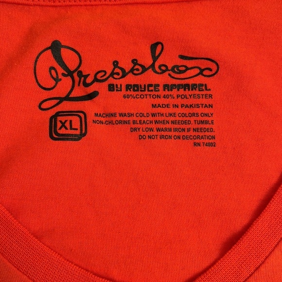 Pressbox Clemson Tigers orange and purple v-neck long sleeve t-shirt XL - Picture 5 of 6